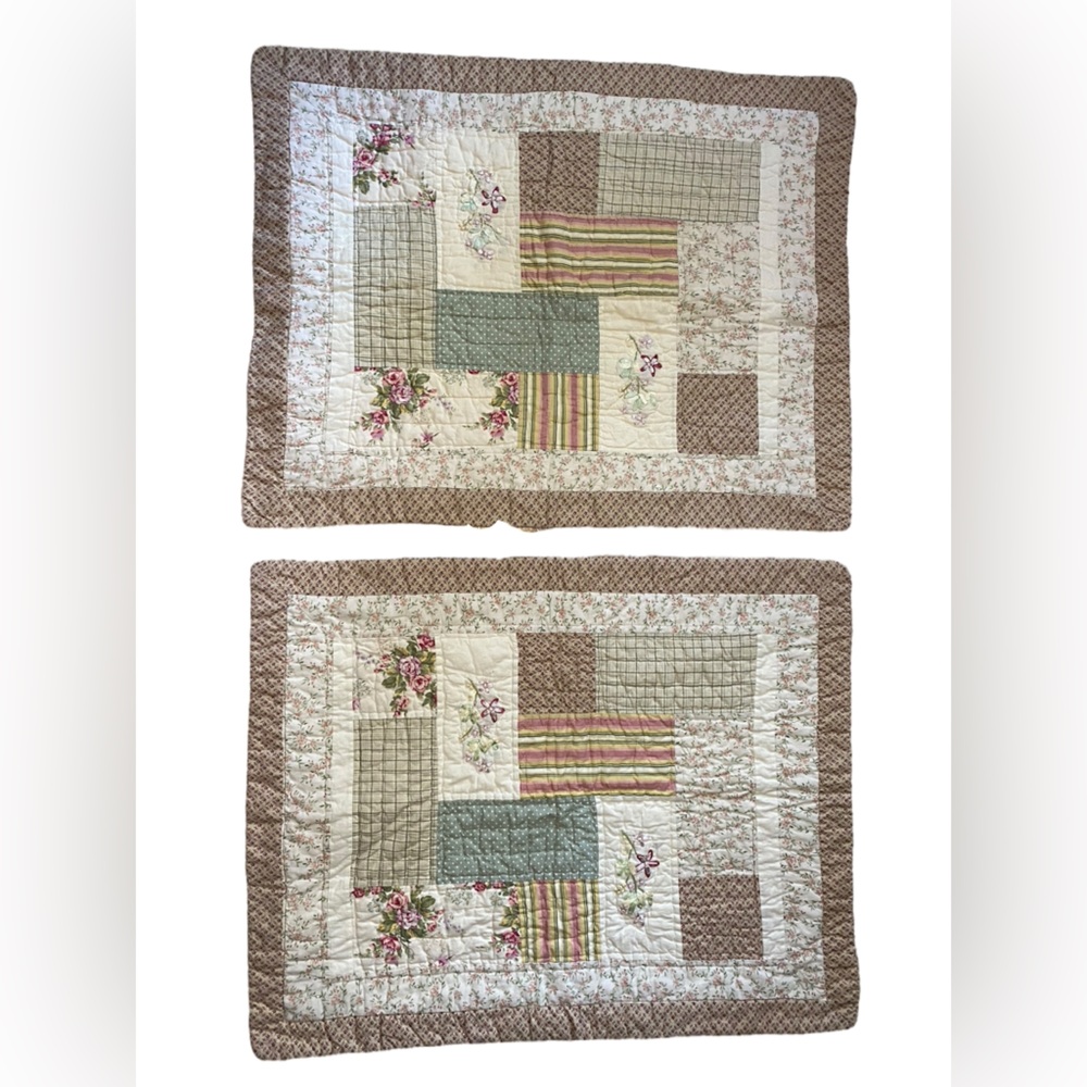 Sunham‎ Home Rose Patchwork Embroidered Pillow Shams